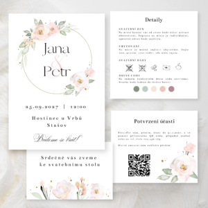 Pudrové růže (var. 2) - komplet