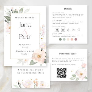 Pudrové růže (var. 3) - komplet